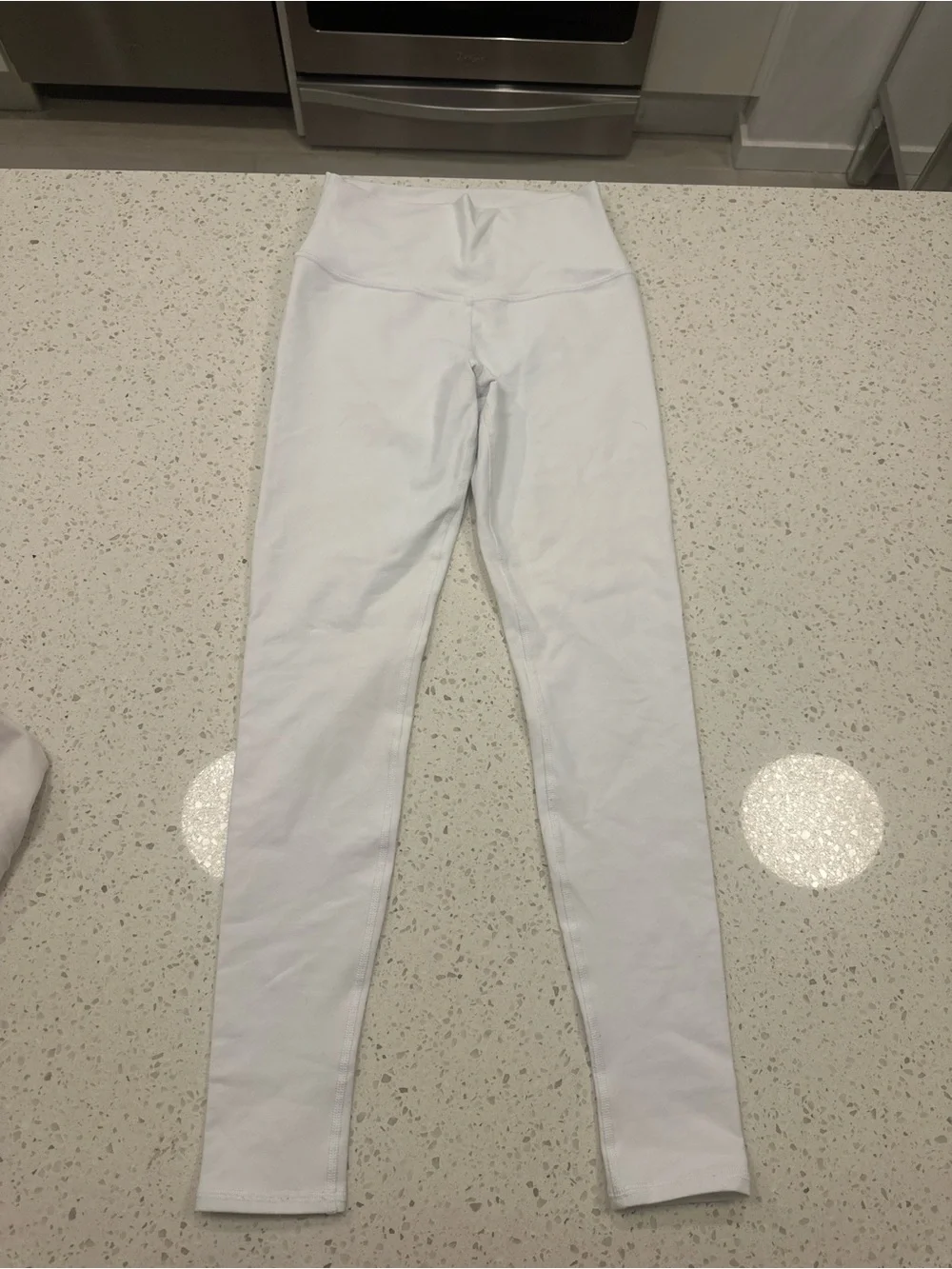 ALO Yoga High Waist Full Length White High-Rise Leggings Small 27 inseam